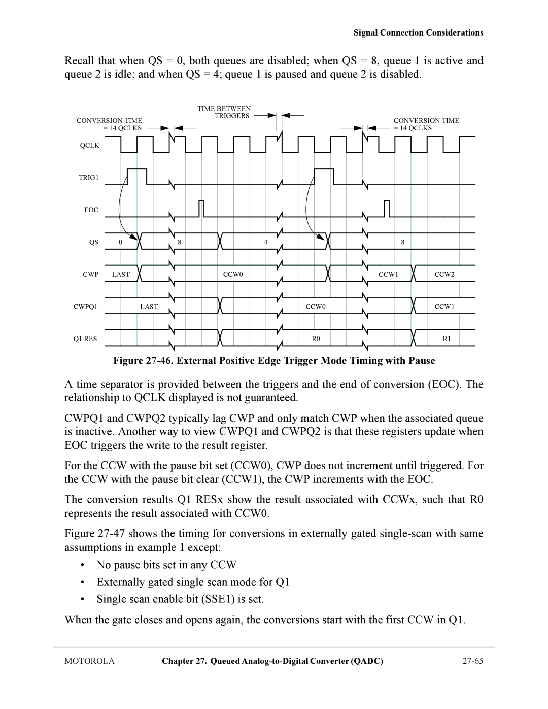 Motorola MCF5281, MCF5282 user manual External Positive Edge Trigger Mode Timing with Pause 