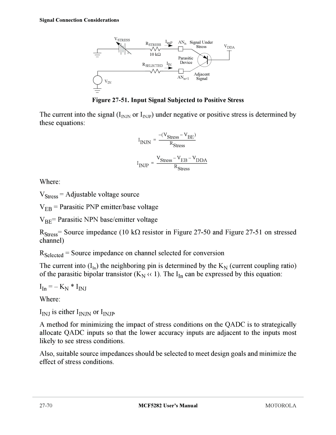 Motorola MCF5282, MCF5281 user manual Iinjn, Iinjp 