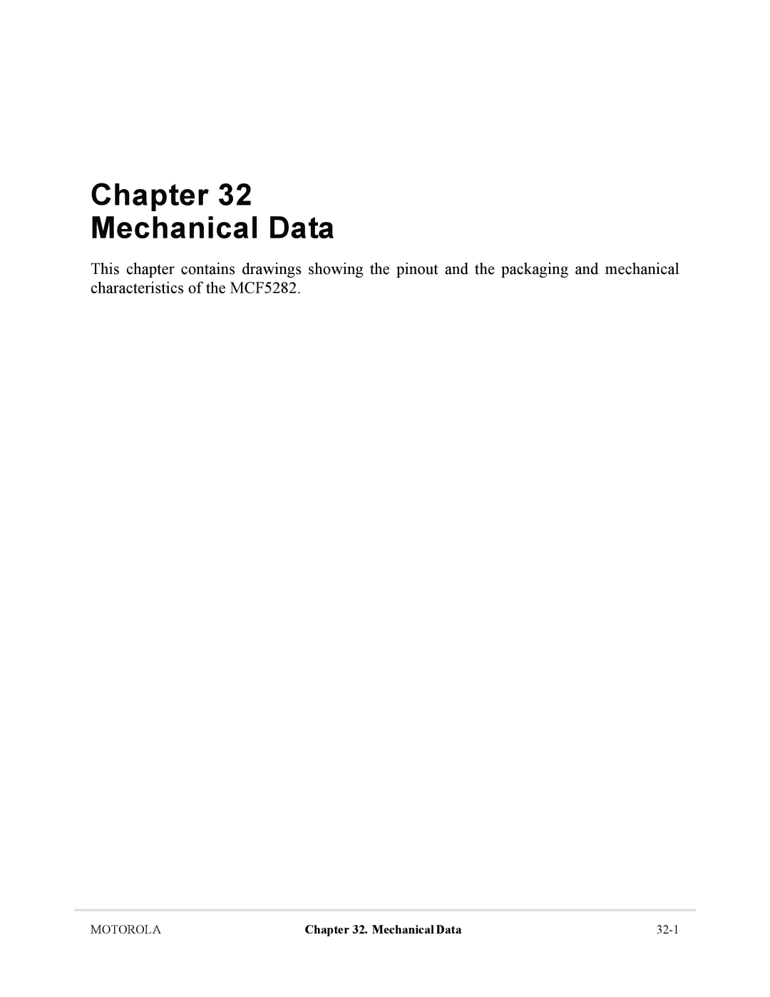 Motorola MCF5281, MCF5282 user manual Chapter Mechanical Data 