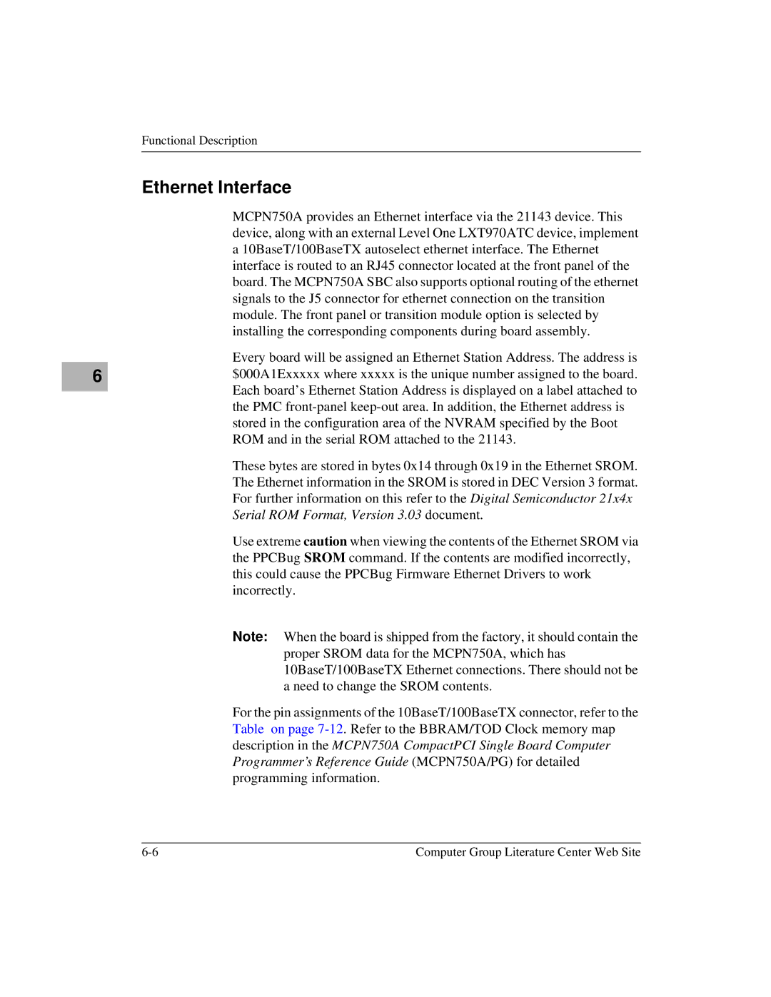 Motorola MCPN750A, IH5 manual Ethernet Interface 