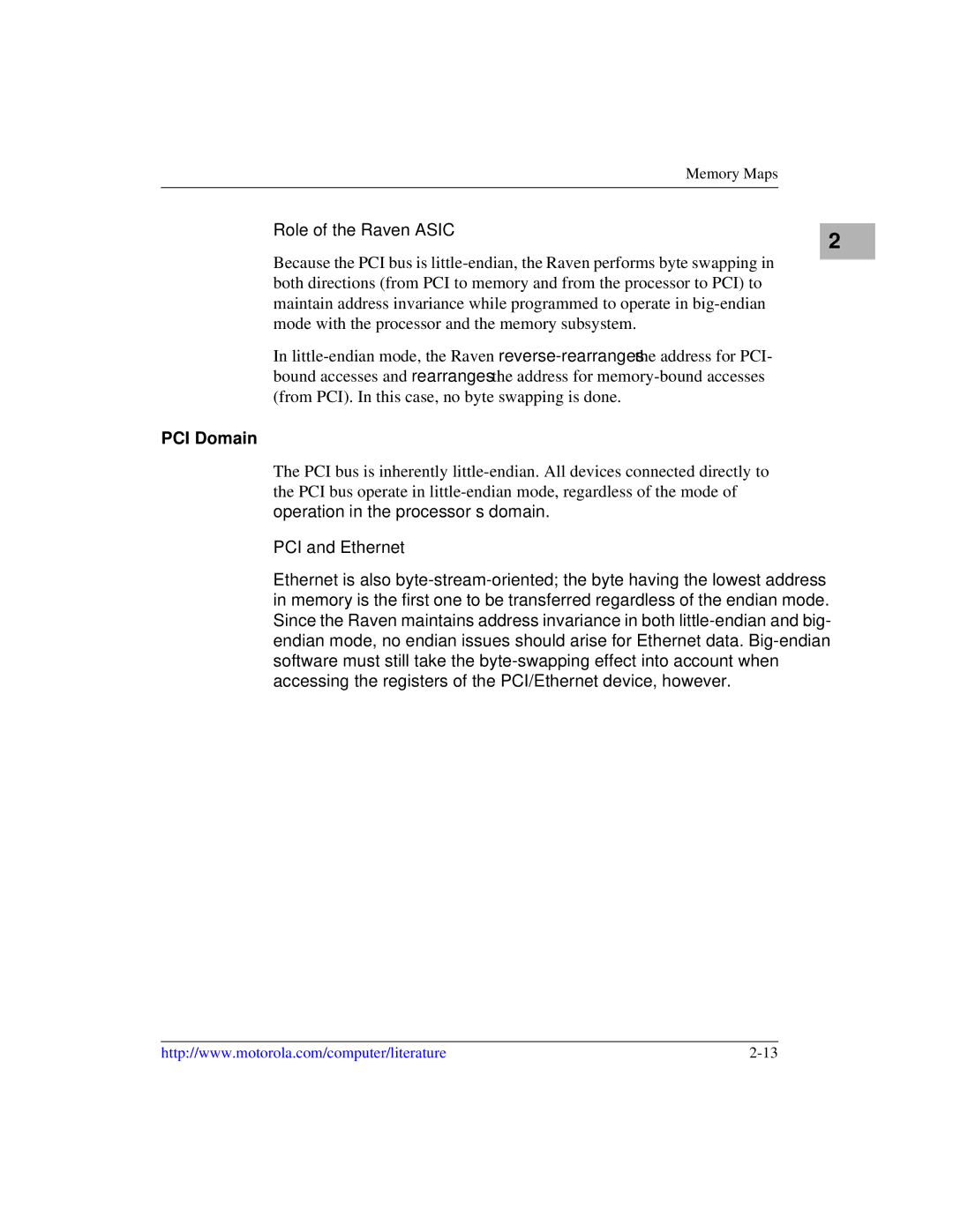 Motorola IH5, MCPN750A manual Role of the Raven Asic, PCI Domain 