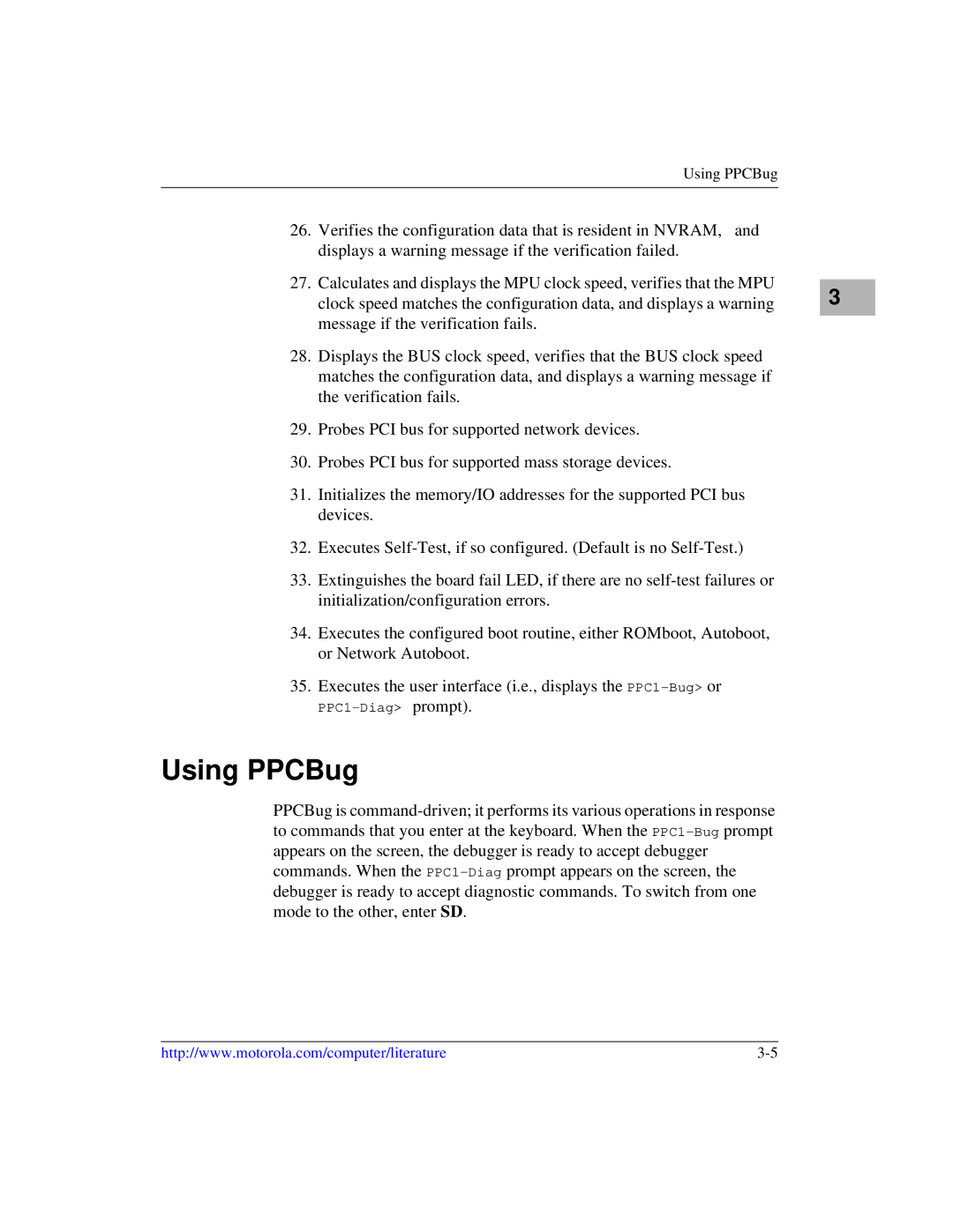 Motorola IH5, MCPN750A manual Using PPCBug 