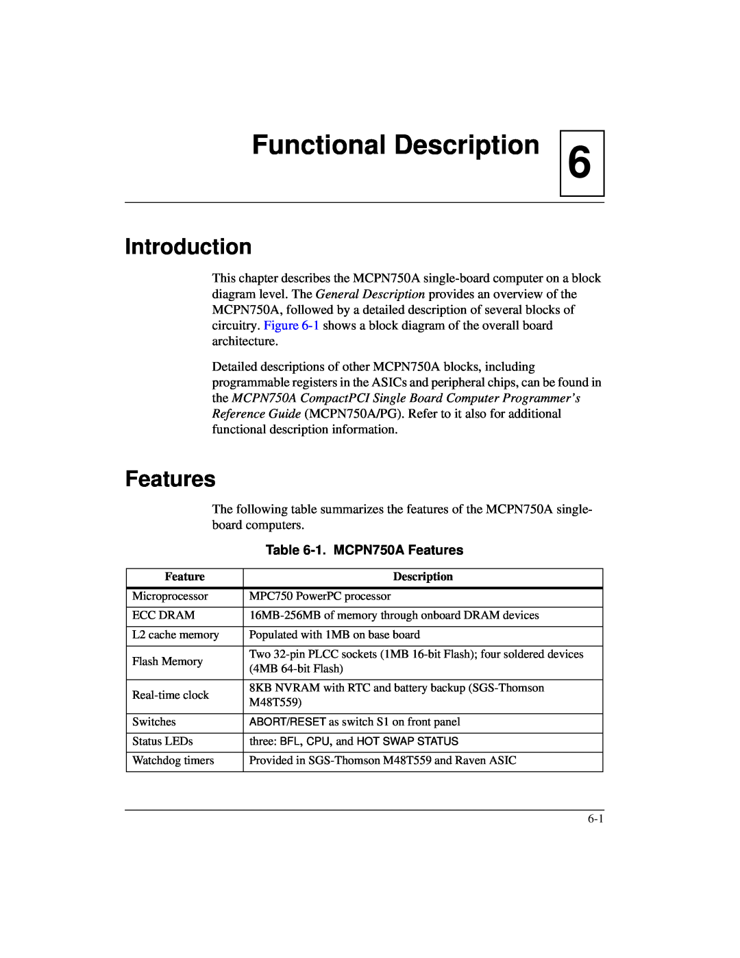 Motorola IH5 manual Functional Description, 1. MCPN750A Features, Introduction 