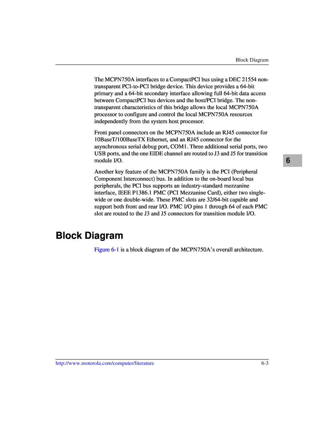 Motorola IH5, MCPN750A manual Block Diagram 