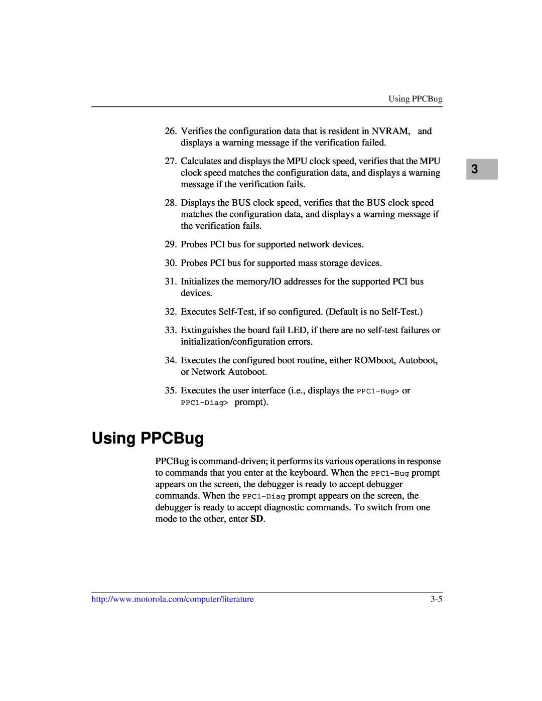 Motorola IH5, MCPN750A manual Using PPCBug 
