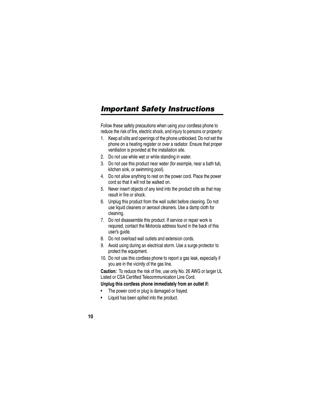 Motorola MD41 manual Important Safety Instructions 