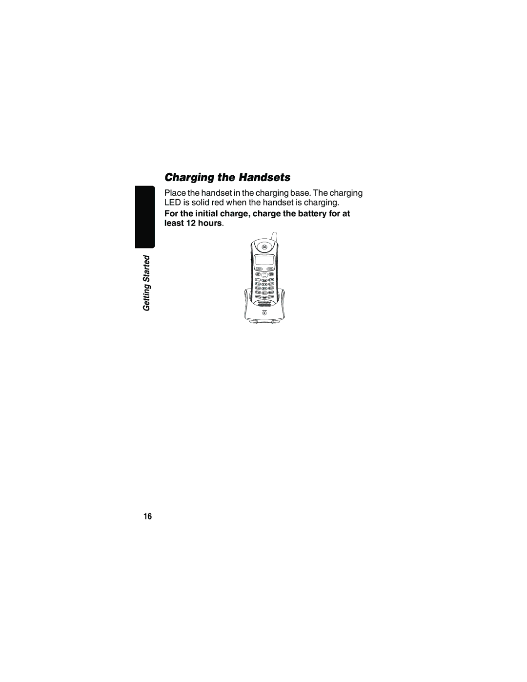 Motorola MD41 manual Charging the Handsets 