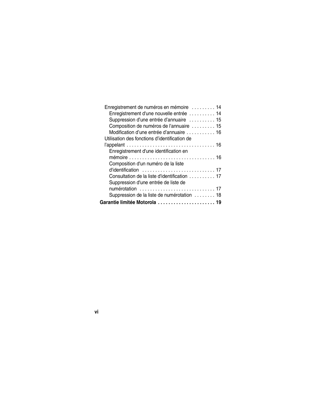 Motorola MD4150 manual Utilisation des fonctions d’identification de 