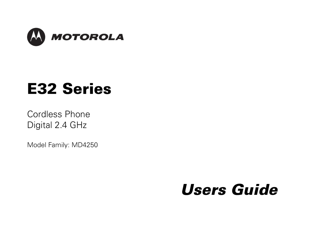 Motorola MD4250 manual Users Guide 