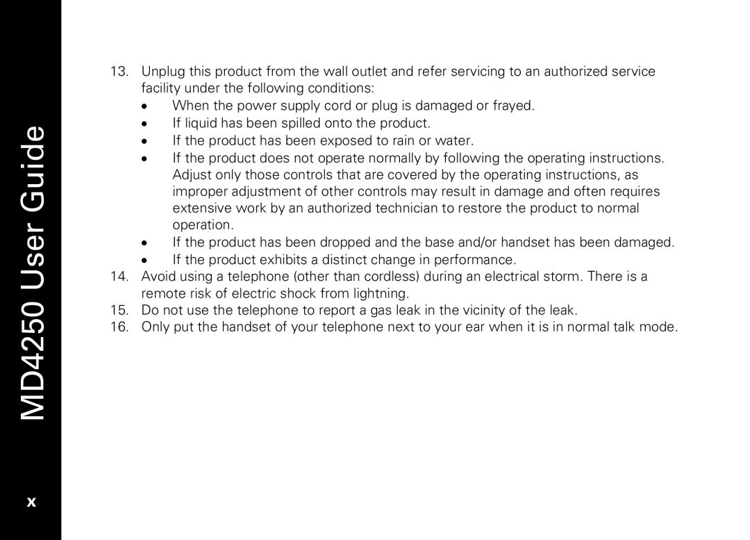 Motorola manual MD4250 User Guide 