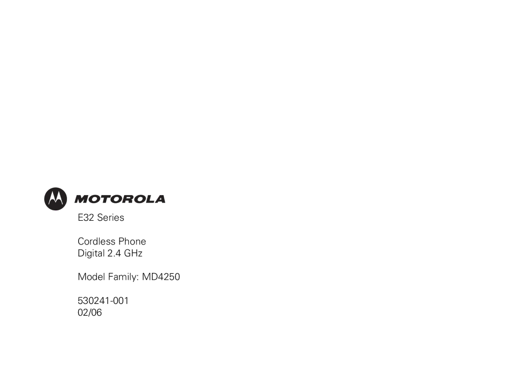 Motorola MD4250 manual 