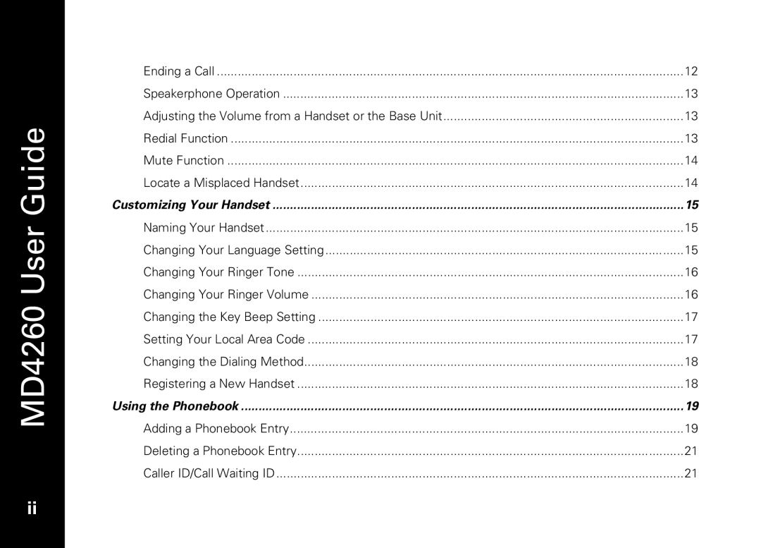 Motorola MD4260 manual Adjusting the Volume from a Handset or the Base Unit 