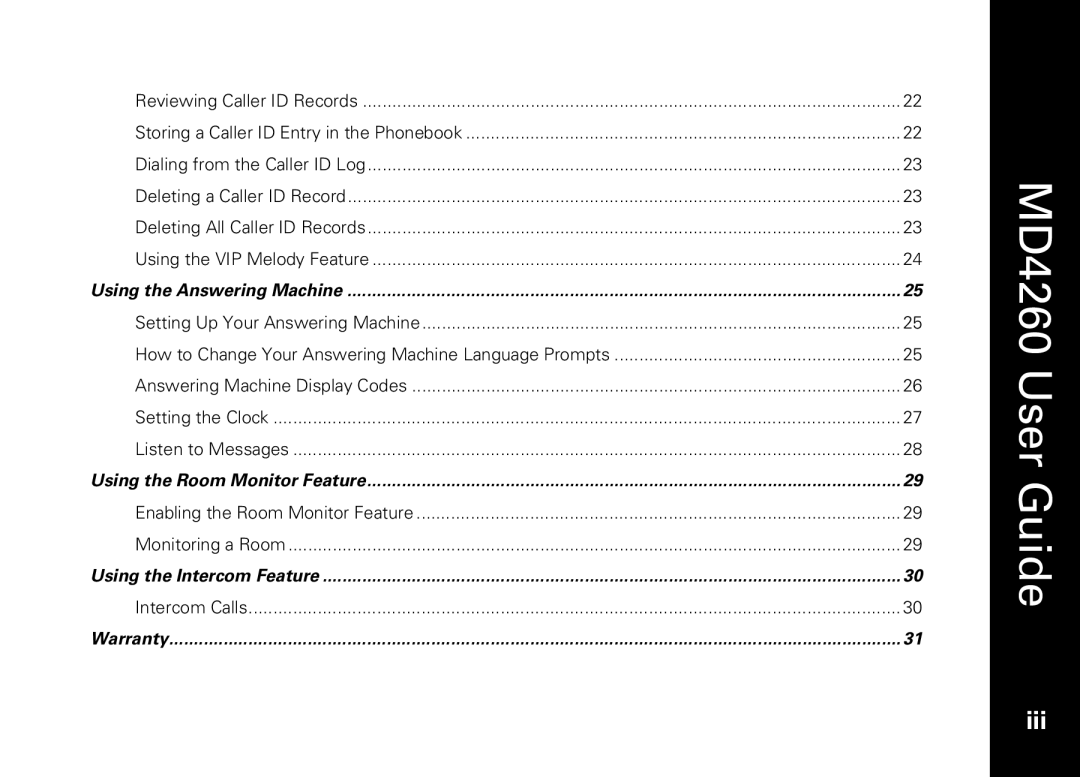 Motorola MD4260 manual Iii 