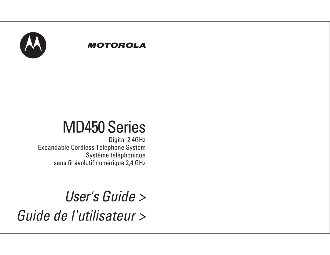 Motorola manual MD450 Series 