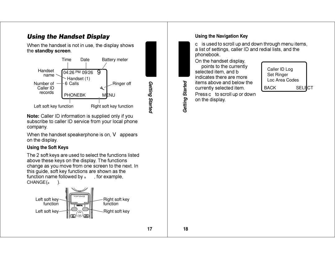 Motorola MD450 manual Using the Handset Display 