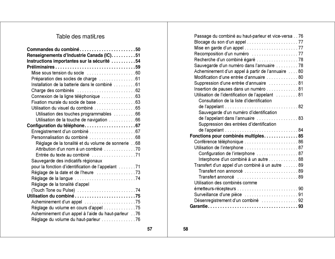 Motorola MD450 manual Table des matières 