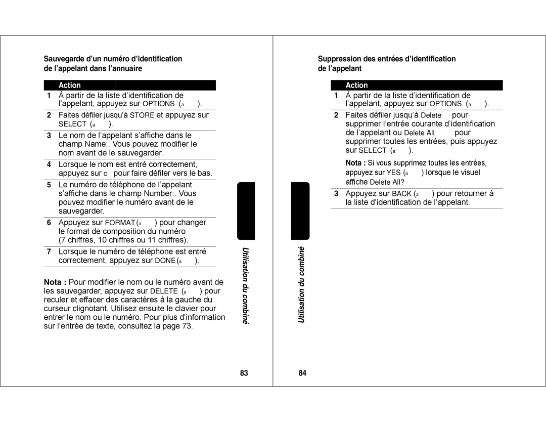 Motorola MD450 manual Lorsque le numéro de téléphone est entré 