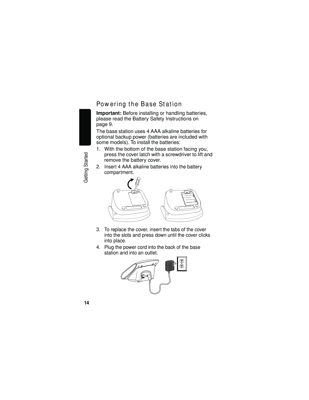 Motorola MD470 Series manual Powering the Base Station 