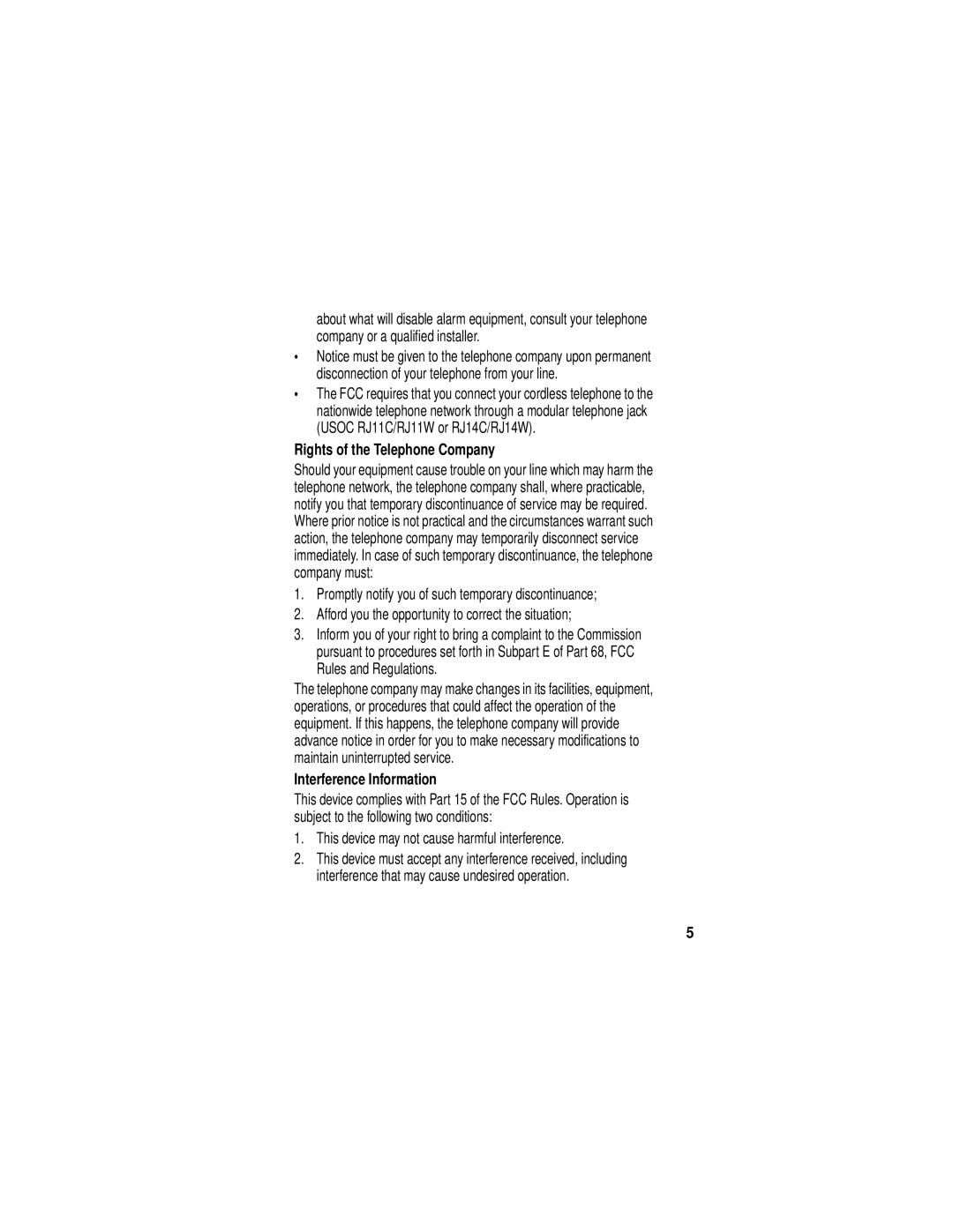 Motorola MD470 Series manual Rights of the Telephone Company, Interference Information 