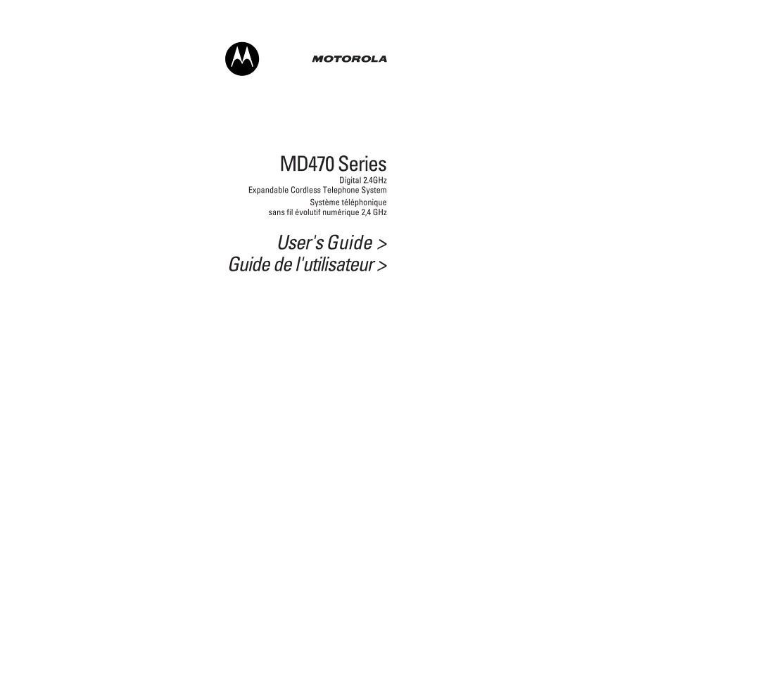 Motorola manual MD470 Series 