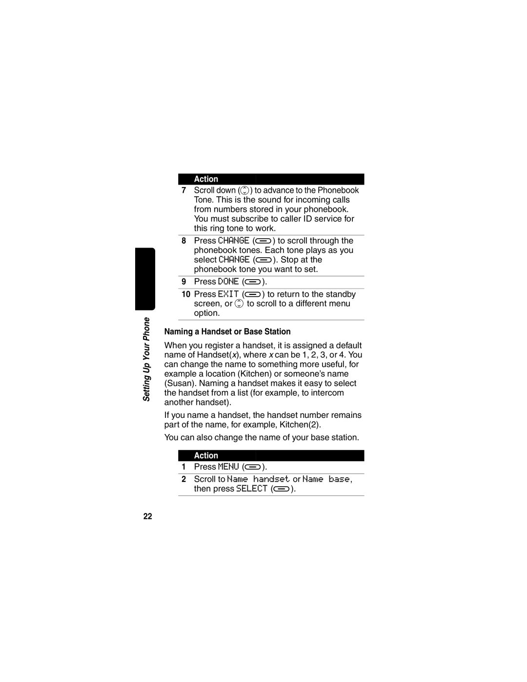 Motorola MD470 manual Naming a Handset or Base Station 