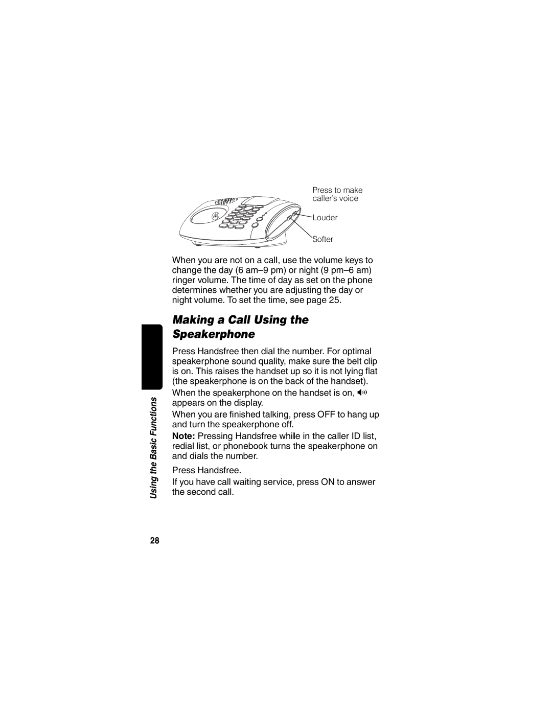 Motorola MD470 manual Making a Call Using Speakerphone 