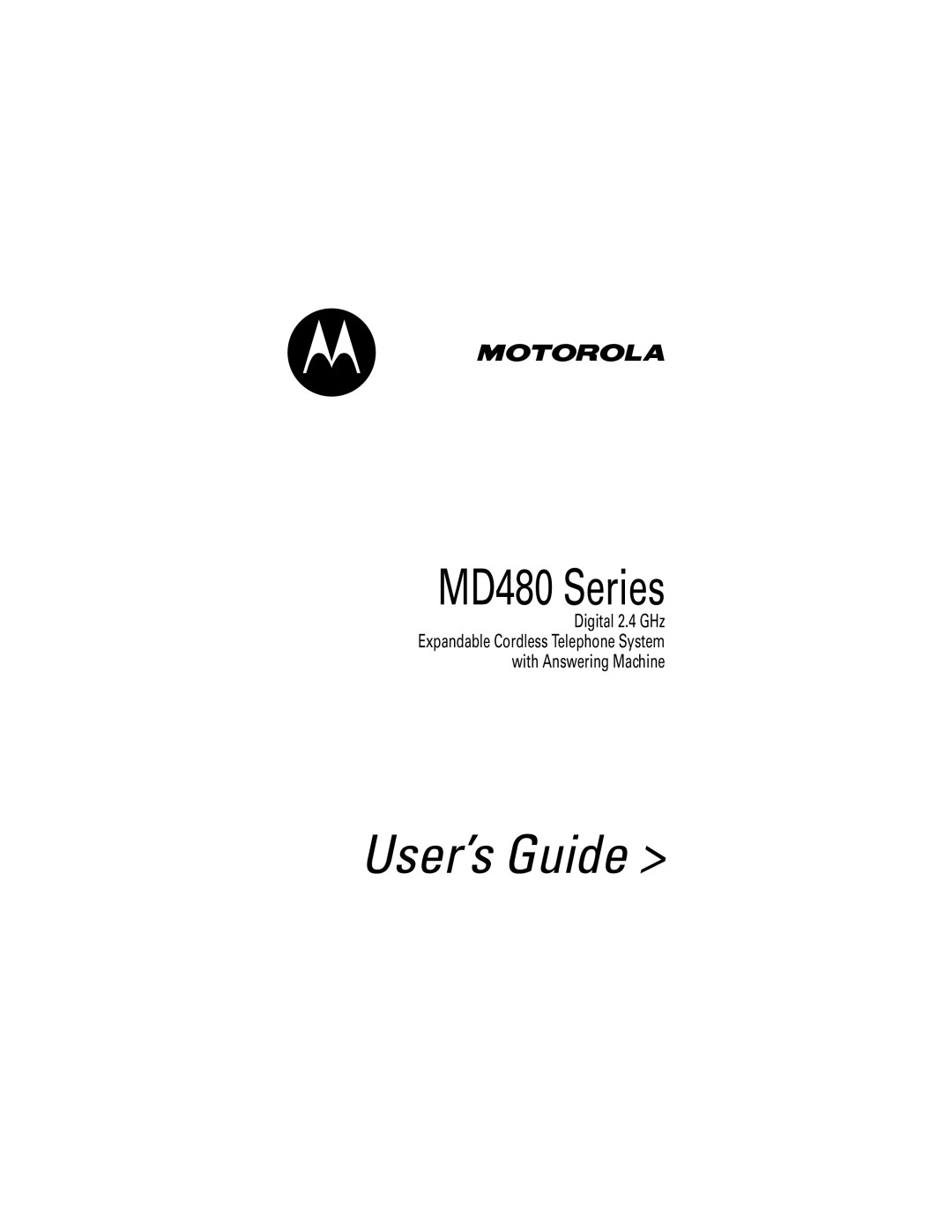 Motorola MD480 Series manual User’s Guide 