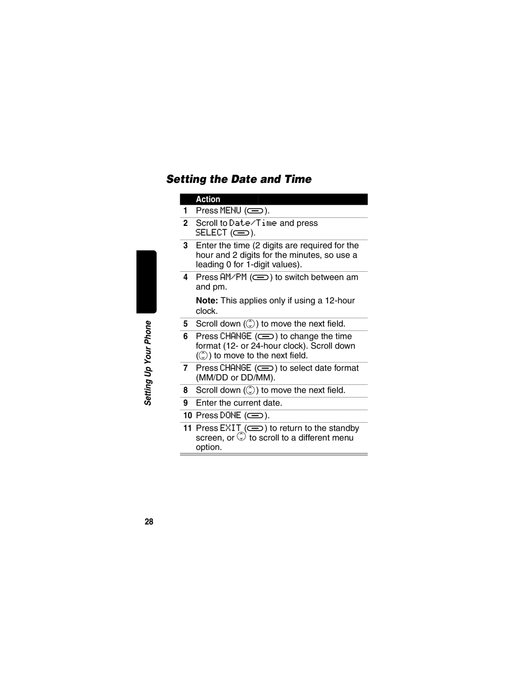 Motorola MD480 Series manual Setting the Date and Time 