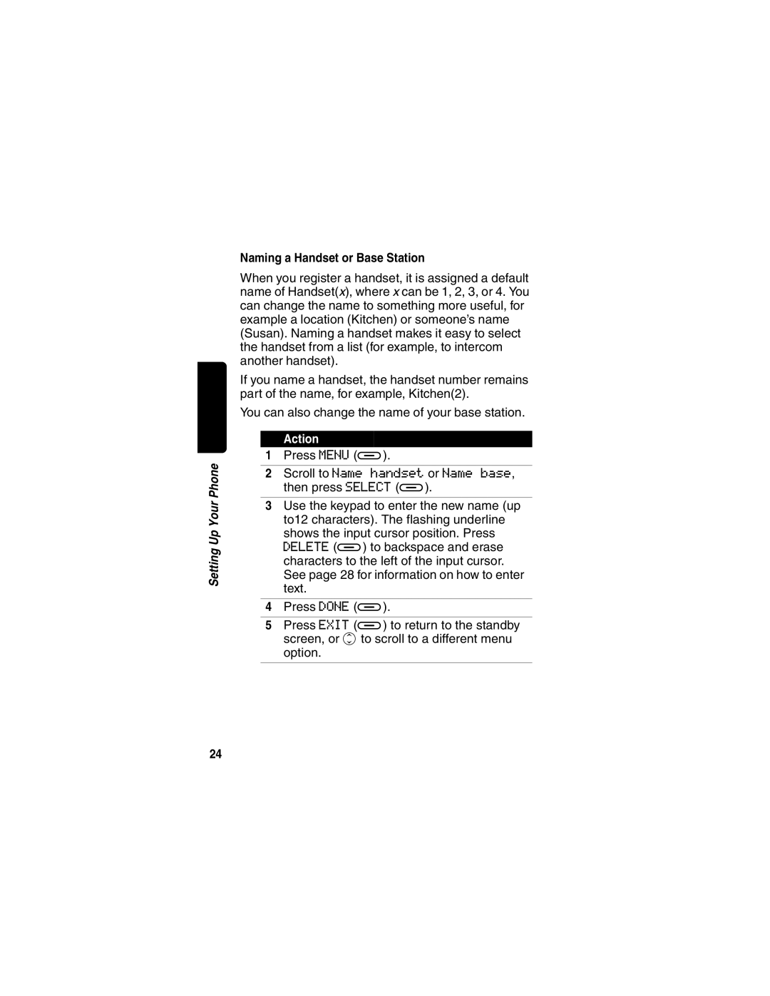 Motorola MD480 manual Naming a Handset or Base Station 