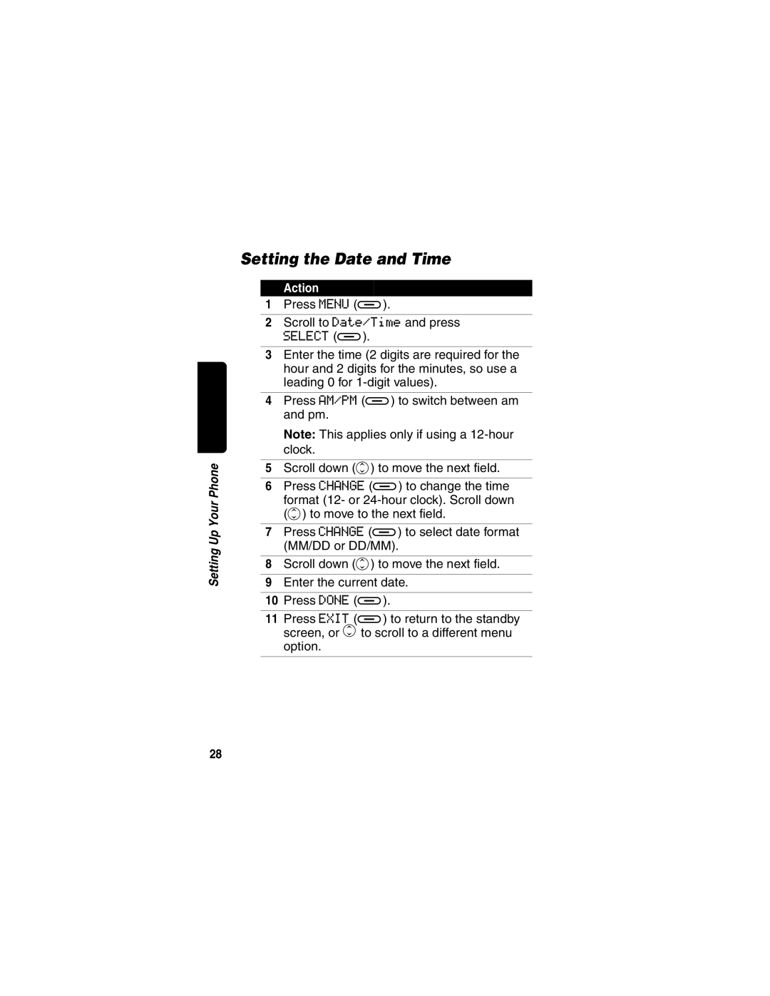 Motorola MD480 manual Setting the Date and Time 