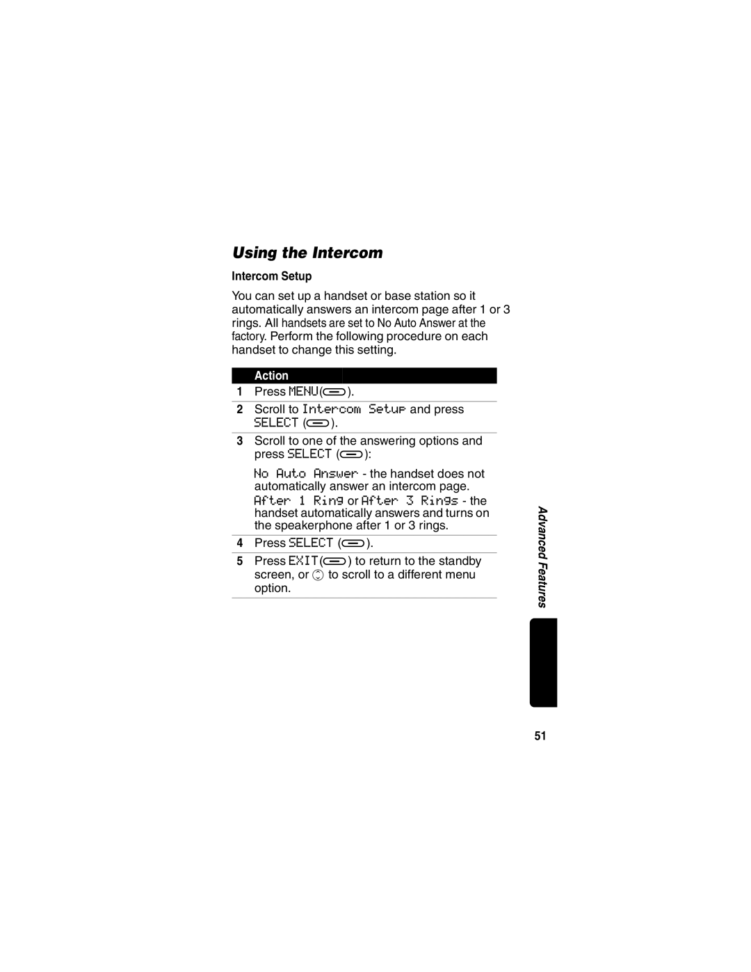 Motorola MD480 manual Using the Intercom, Intercom Setup 