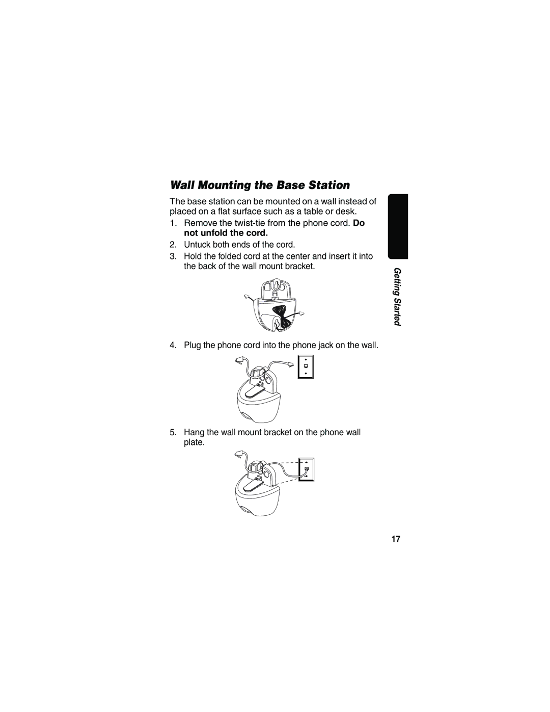 Motorola MD481 manual Wall Mounting the Base Station 