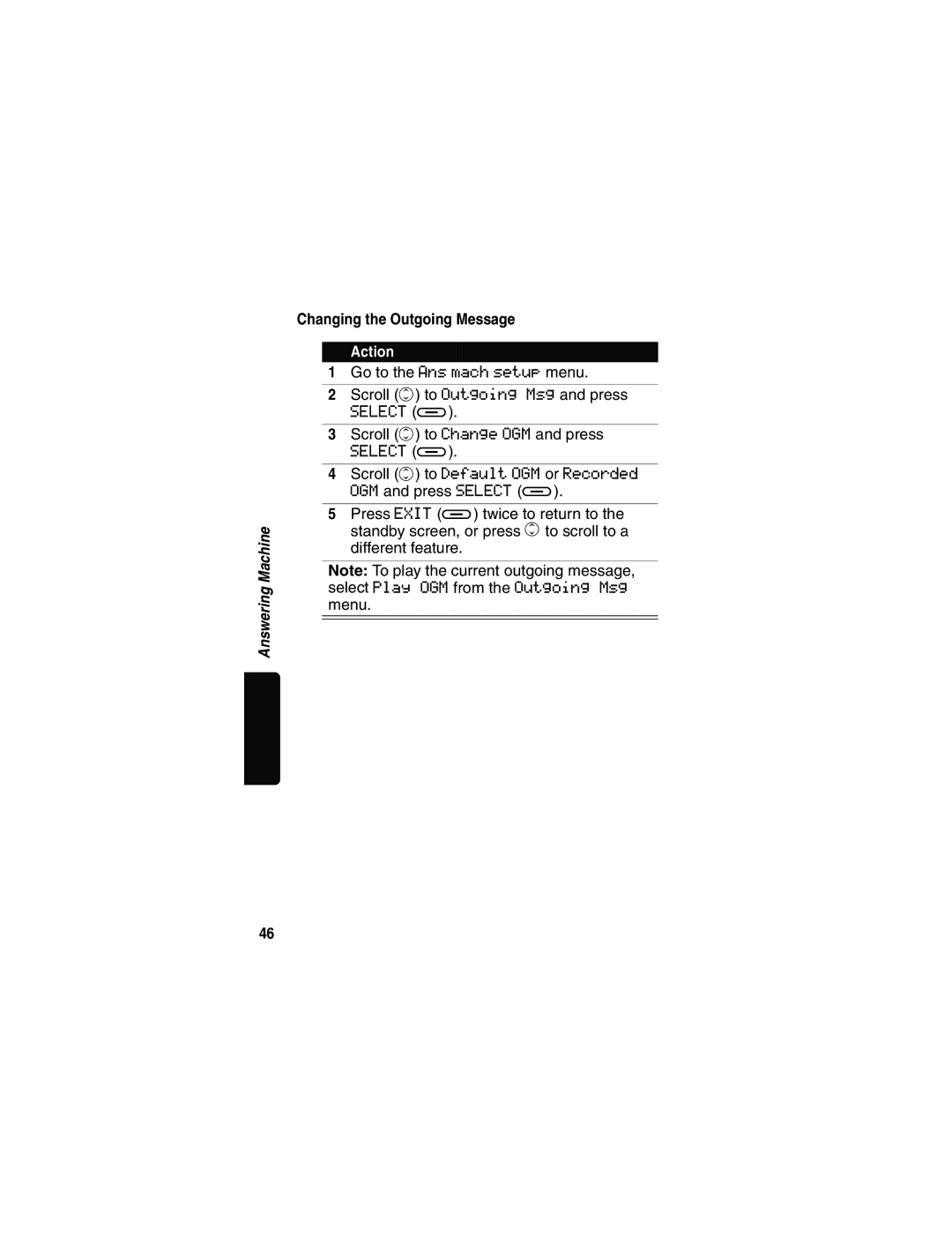 Motorola MD481 manual Changing the Outgoing Message 