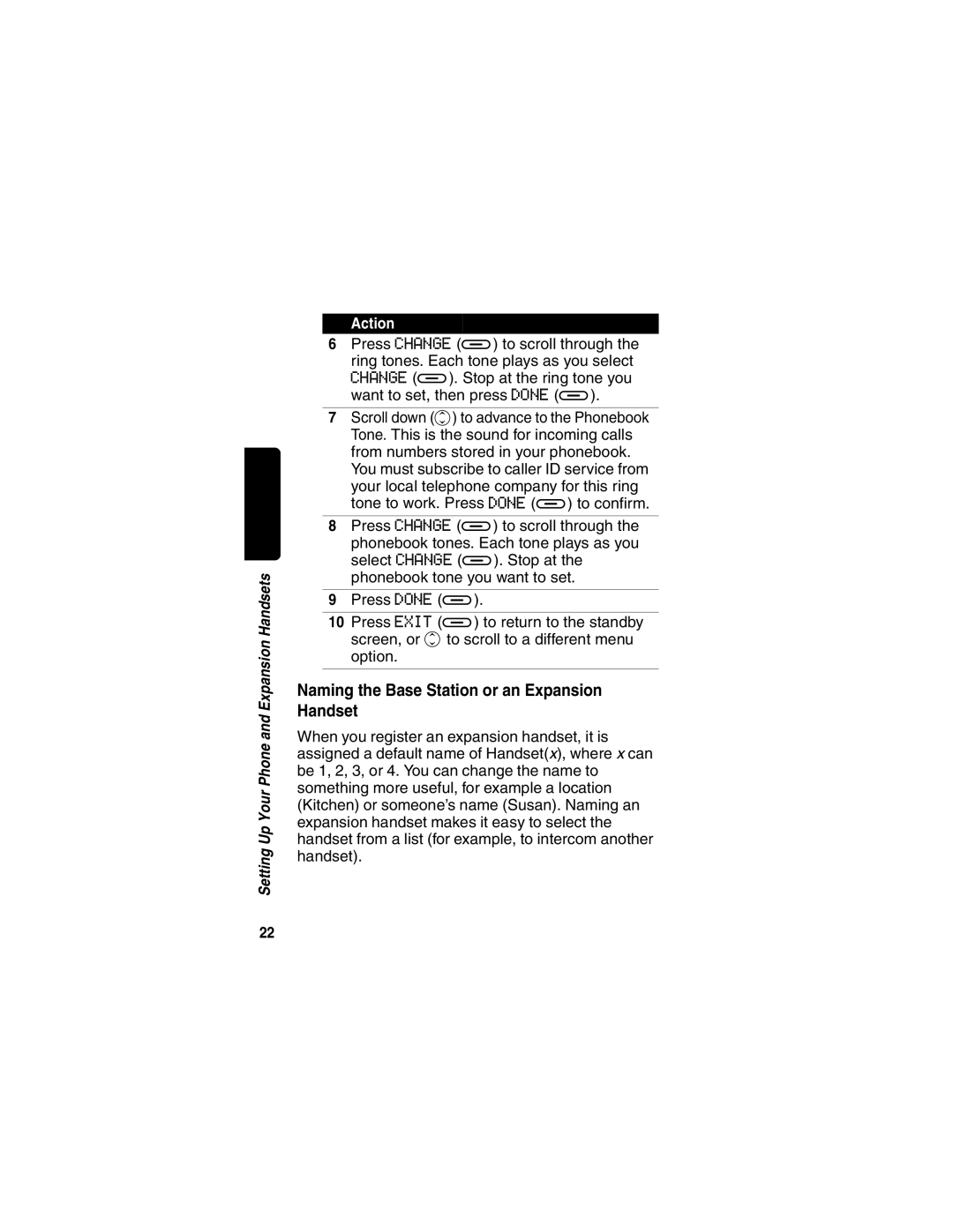 Motorola MD490 manual Naming the Base Station or an Expansion Handset 