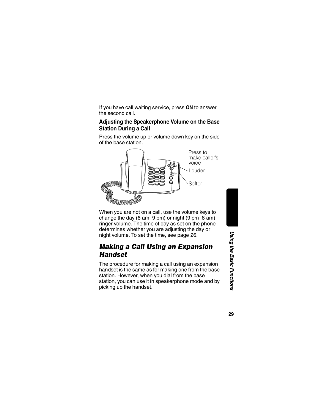 Motorola MD490 manual Making a Call Using an Expansion Handset 