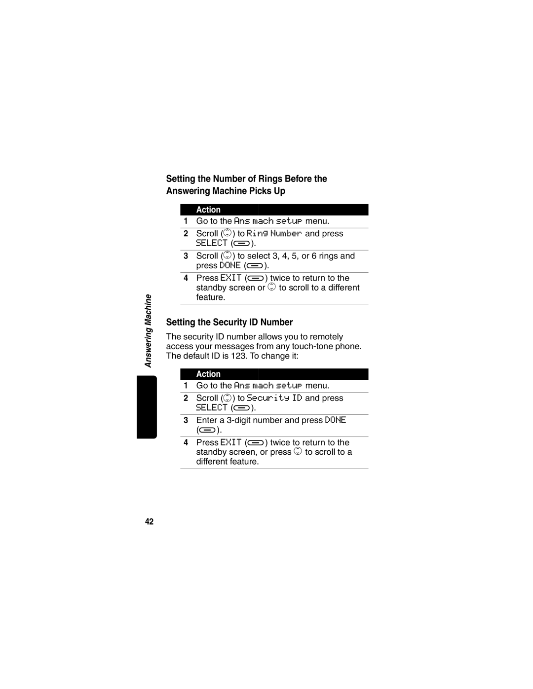 Motorola MD490 manual Setting the Security ID Number 