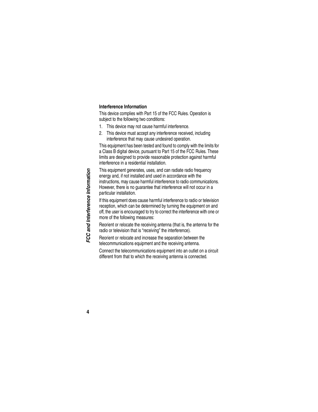 Motorola MD490 manual Interference Information, This device may not cause harmful interference 