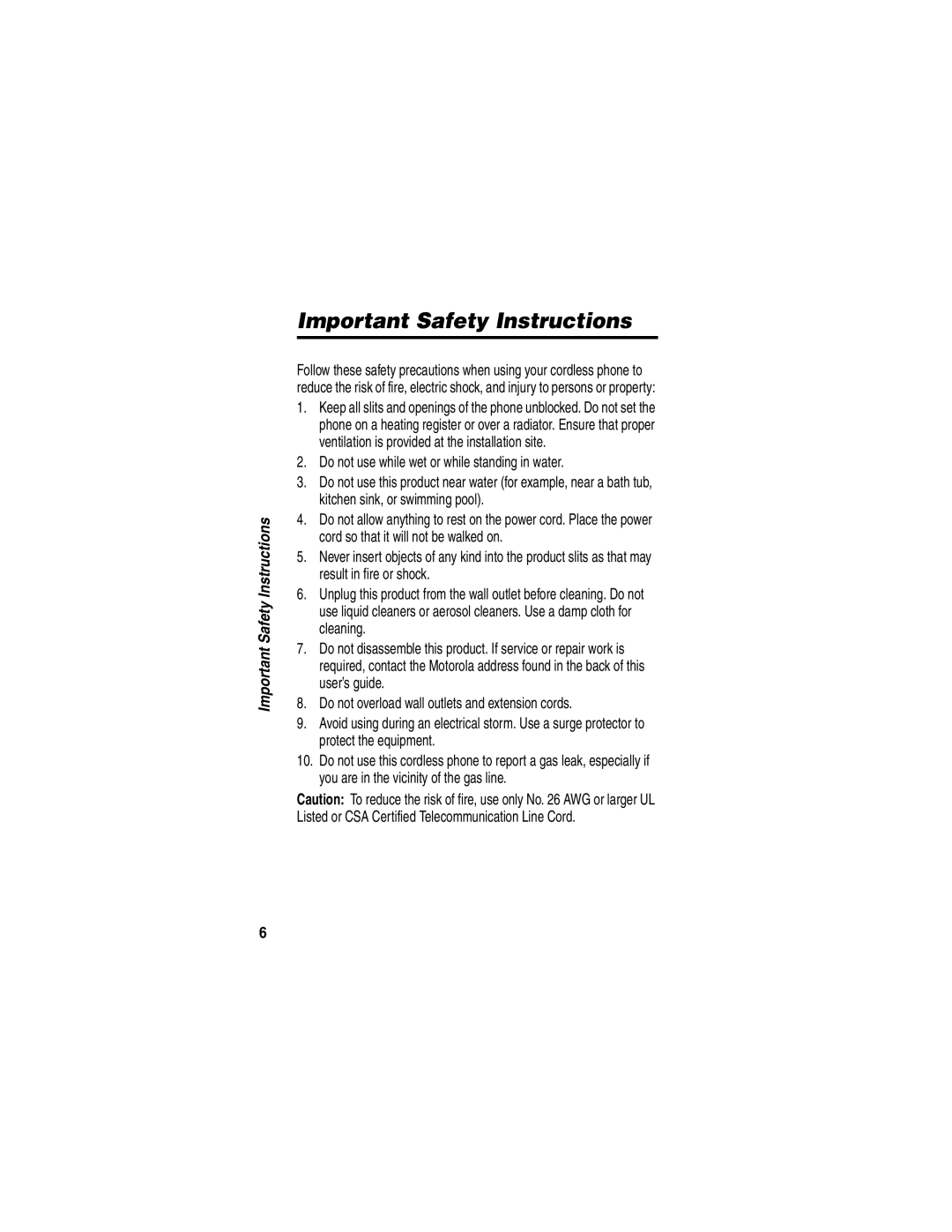 Motorola MD490 manual Important Safety Instructions 