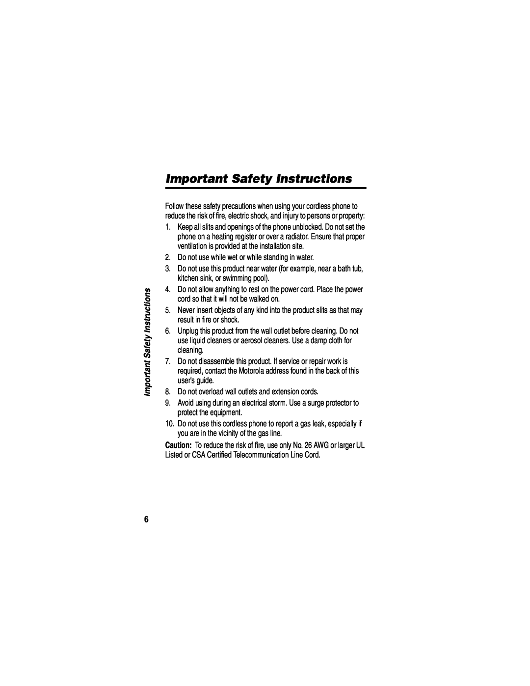Motorola MD490 manual Important Safety Instructions 