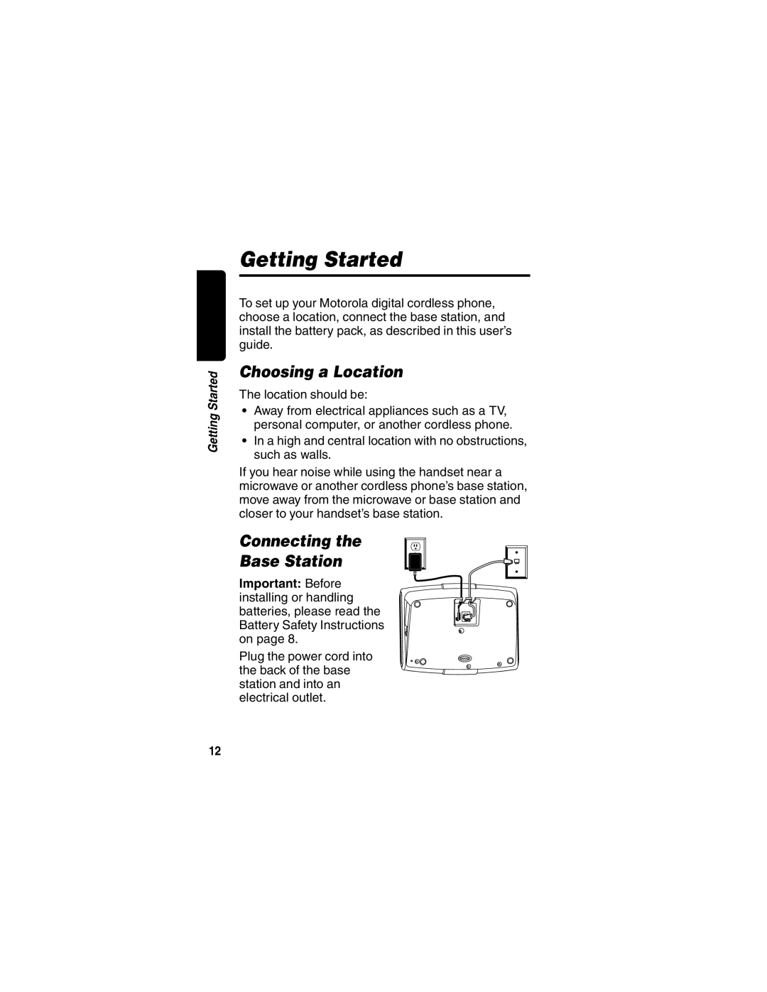 Motorola MD670 Series manual Choosing a Location, Connecting Base Station 