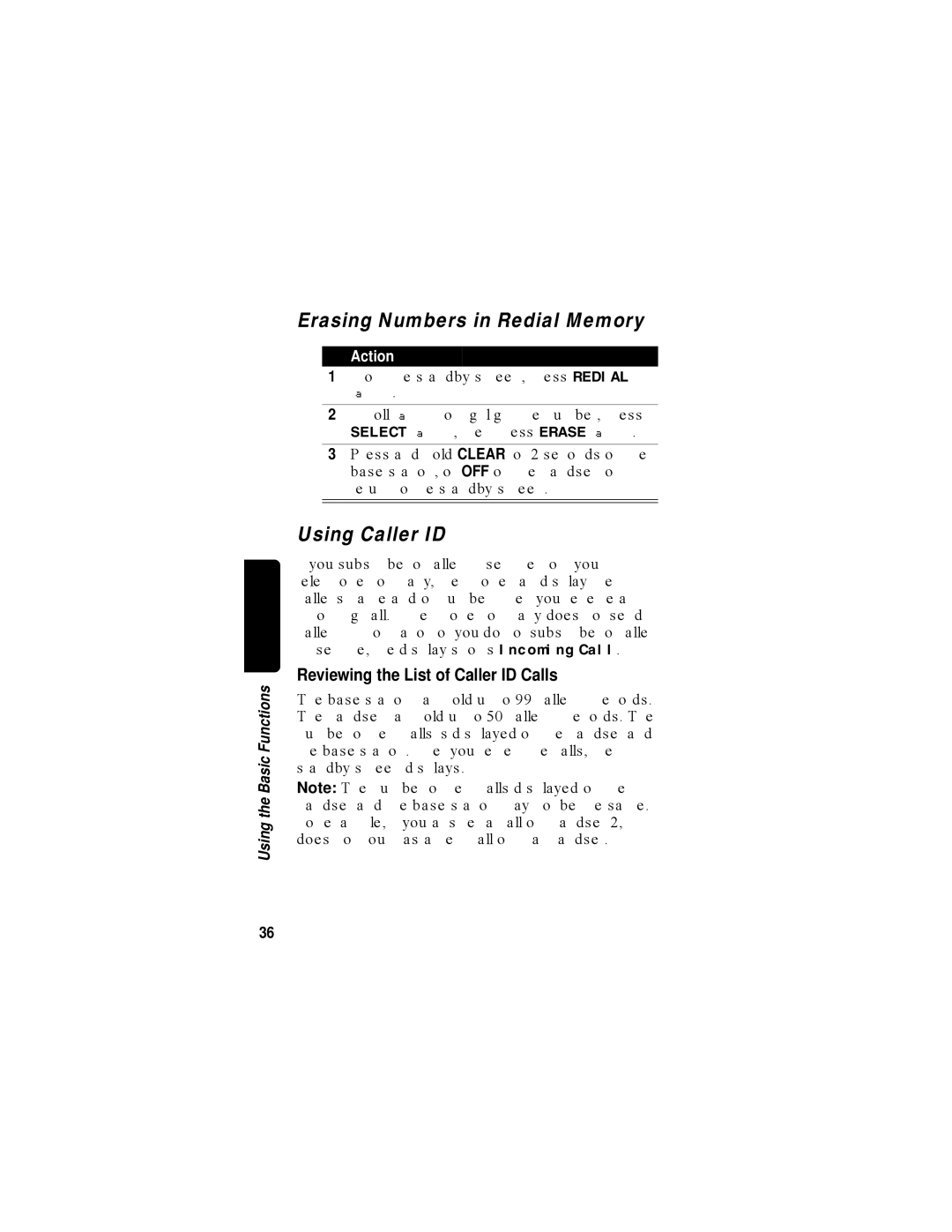 Motorola MD670 Series manual Erasing Numbers in Redial Memory, Using Caller ID, Reviewing the List of Caller ID Calls 