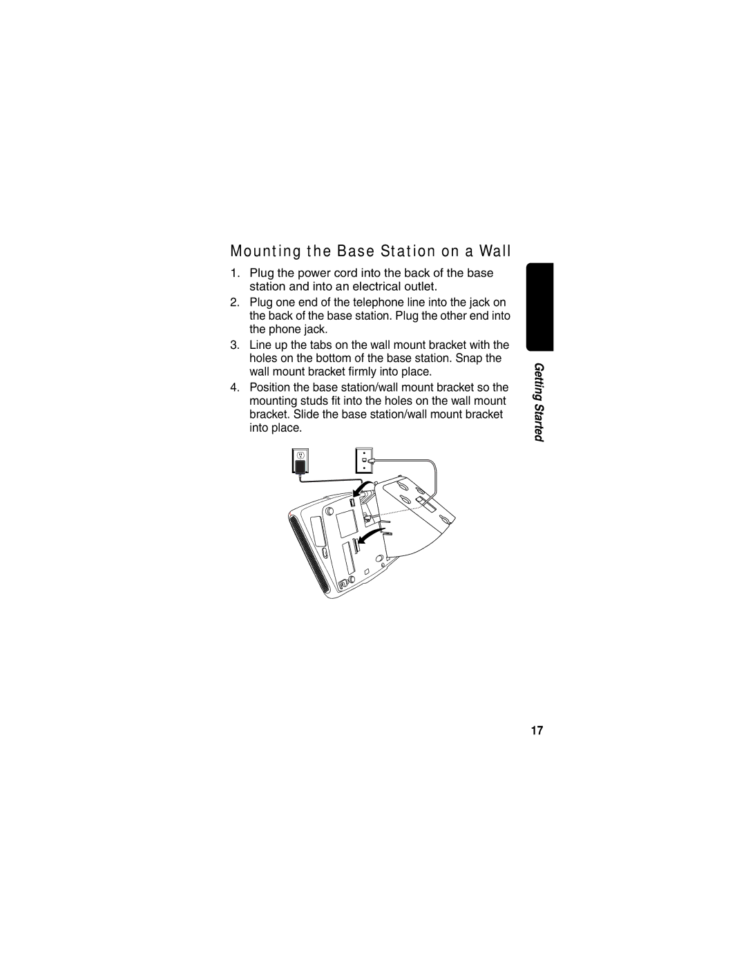 Motorola MD680 manual Mounting the Base Station on a Wall 