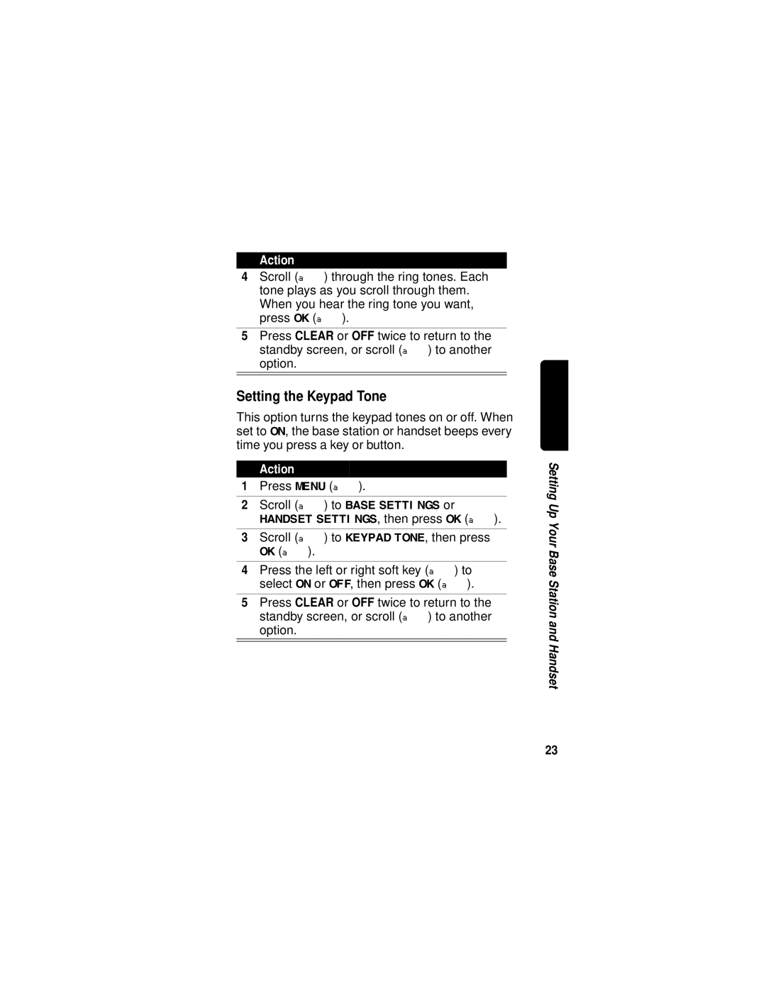 Motorola MD680 manual Setting the Keypad Tone 