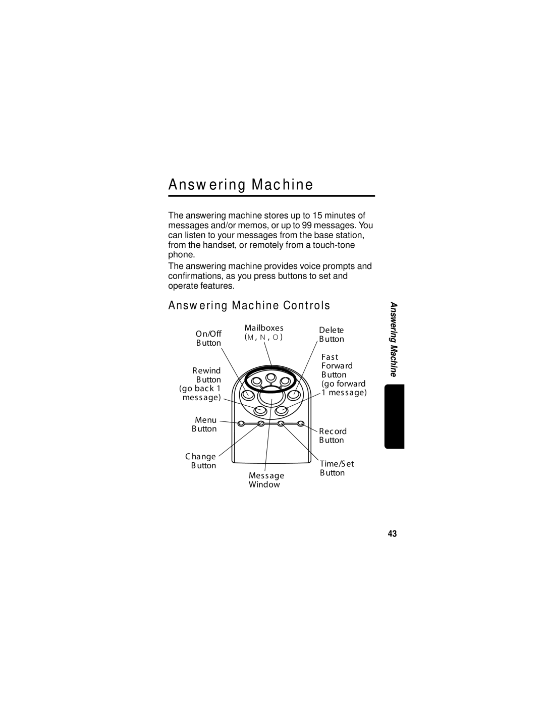 Motorola MD680 manual Answering Machine Controls 