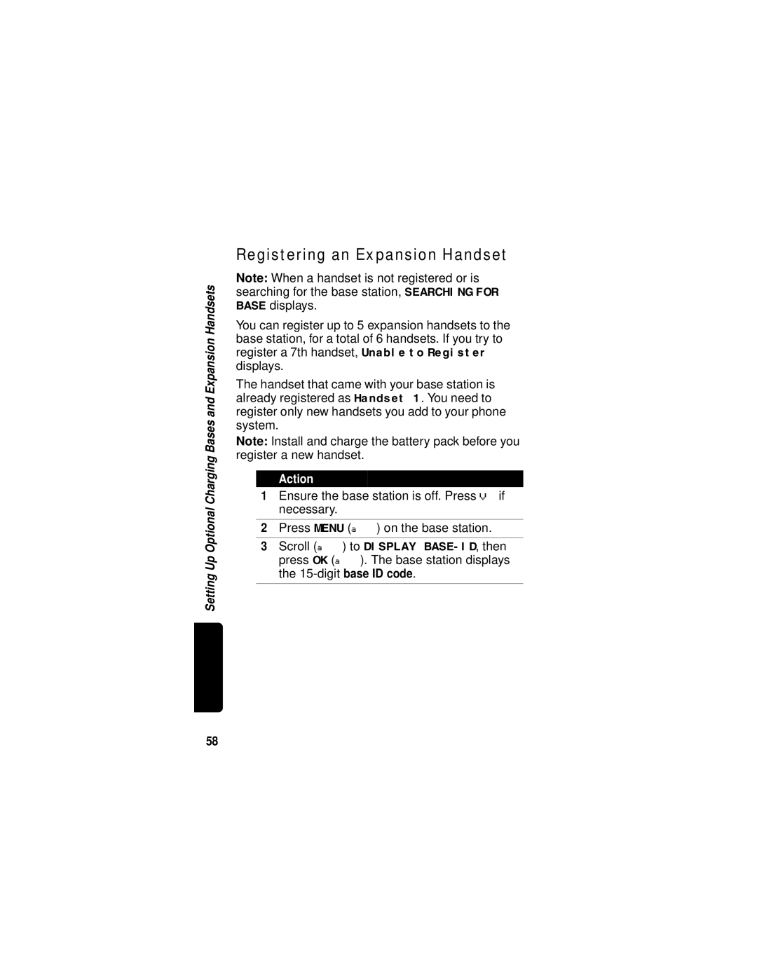 Motorola MD680 manual Registering an Expansion Handset 