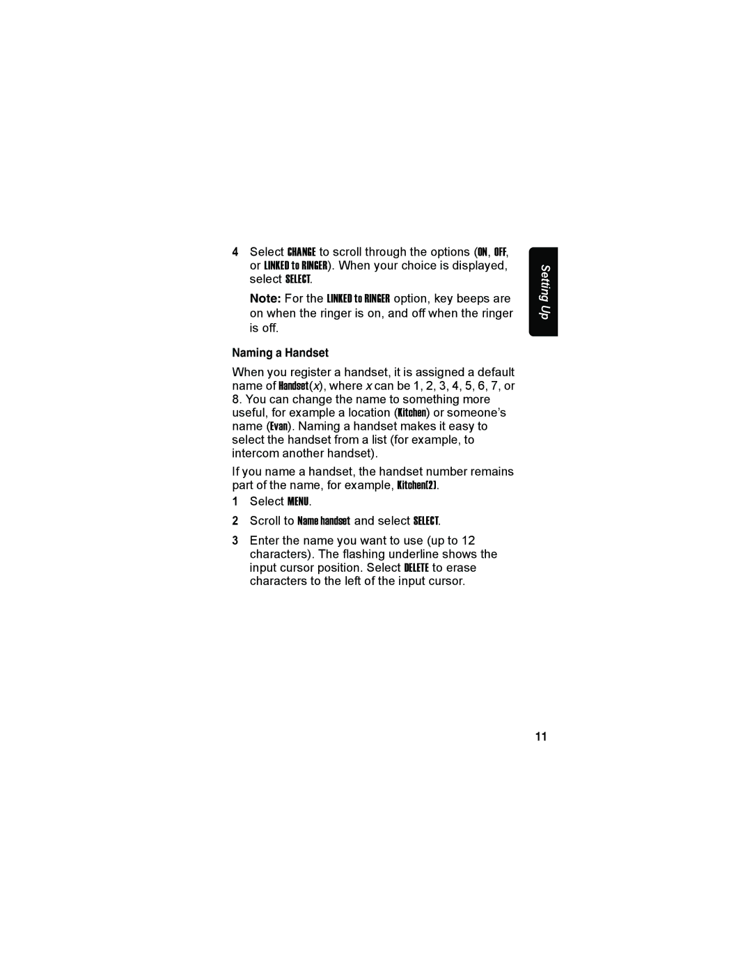 Motorola MD70 manual Naming a Handset 