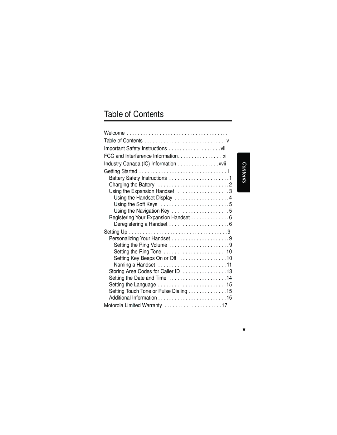 Motorola MD70 manual Table of Contents 