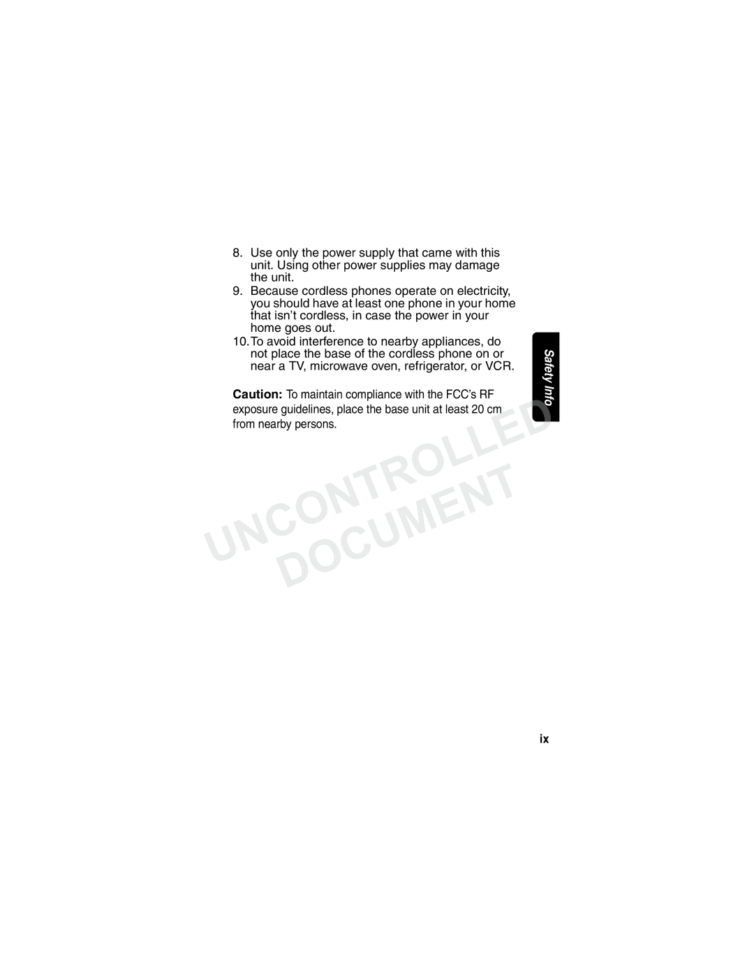 Motorola MD7000 manual From nearby persons. Uncontrolleddocument 