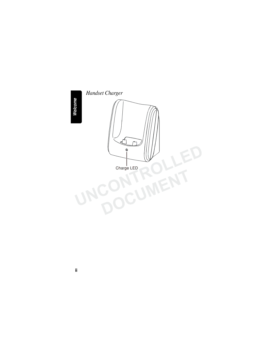 Motorola MD7000 manual UNCONTROLLEDCharge LED Document, Handset Charger 