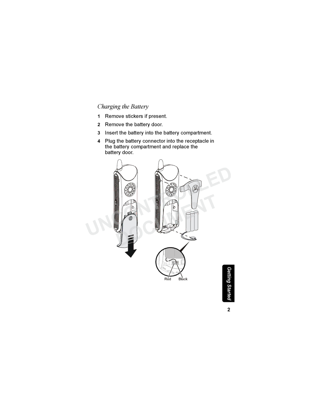 Motorola MD7080 Series manual Charging the Battery 